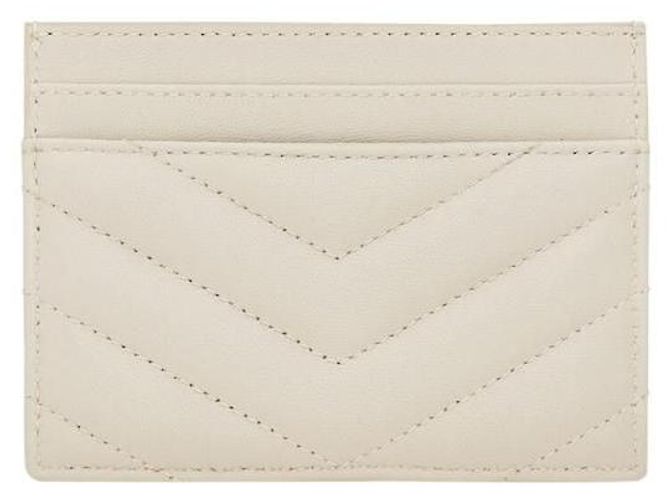 Saint Laurent Monogram Credit Card Holder White - view 9