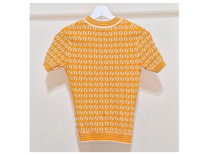 Fendi FF-Logo Strick T-Shirt mit kurzen Ärmeln - Ansicht 3