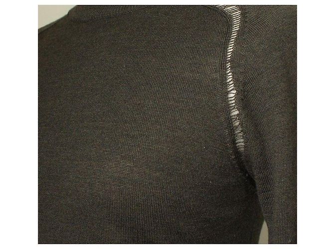 Zadig & Voltaire Wollstrick mit ausgeschnittenen Glitzerdetails in Khaki Schwarz - Ansicht 4