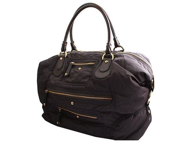 Tod's Grande borsa tote in tessuto grigio khaki Marrone - vista 2