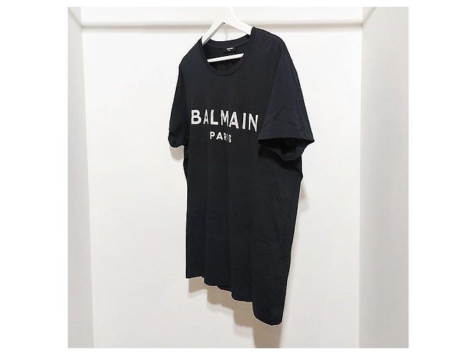 Balmain Logo Kurzarm-T-Shirt Schwarz - Ansicht 2