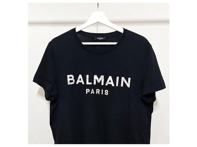 Balmain Logo Kurzarm-T-Shirt Schwarz - Ansicht 4