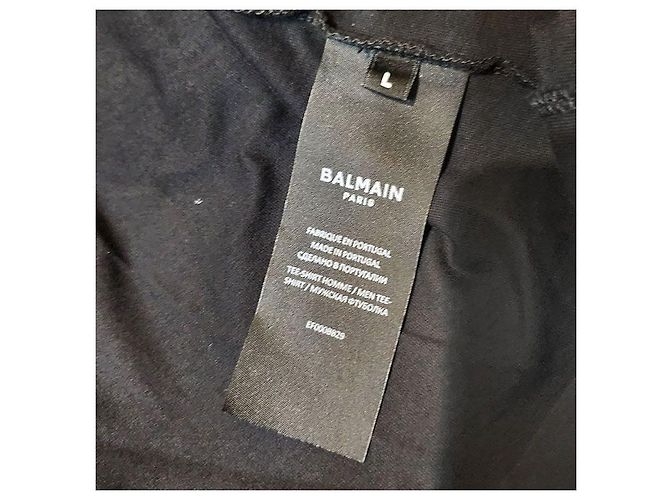 Balmain Logo Kurzarm-T-Shirt Schwarz - Ansicht 7