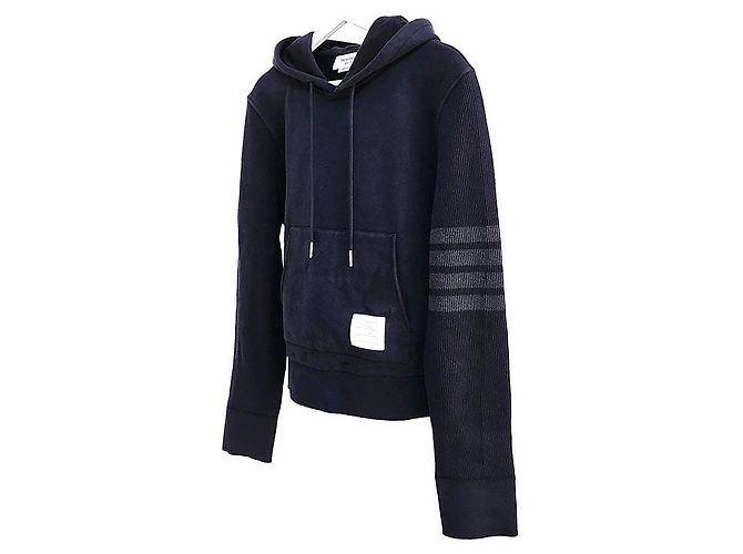 Thom Browne Classic Loopback Hoodie Long Sleeve Black - view 2