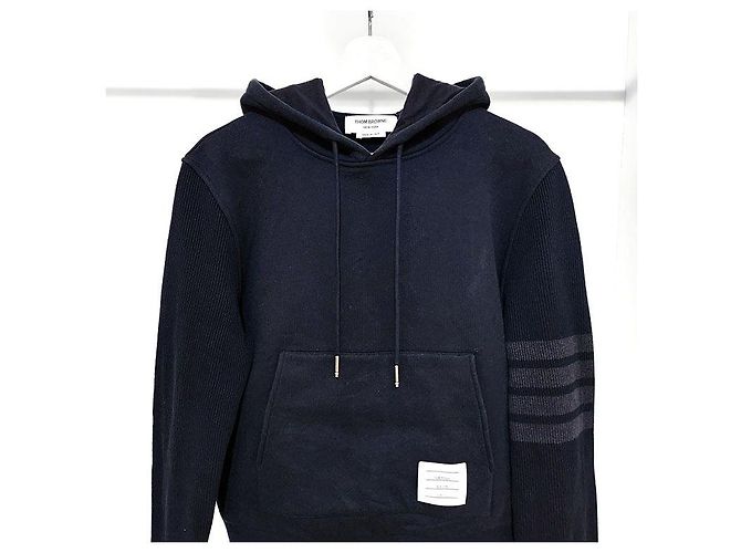 Thom Browne Classic Loopback Hoodie Long Sleeve Black - view 4