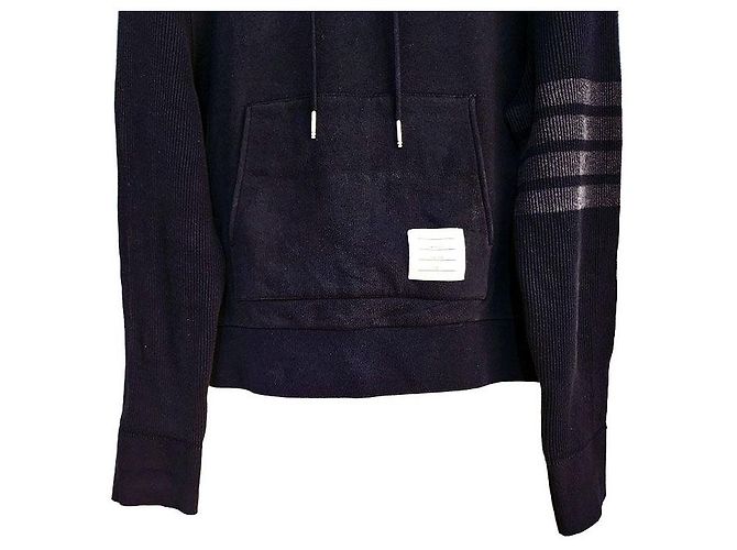 Thom Browne Classic Loopback Hoodie Long Sleeve Black - view 5