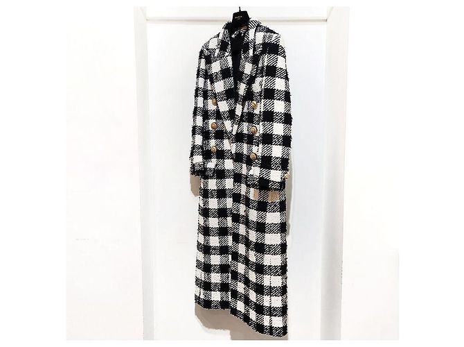 Balmain Abrigo largo de tweed Plata - vista 2