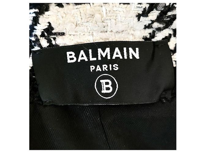 Balmain Abrigo largo de tweed Plata - vista 6