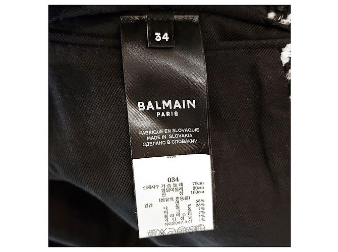 Balmain Abrigo largo de tweed Plata - vista 7