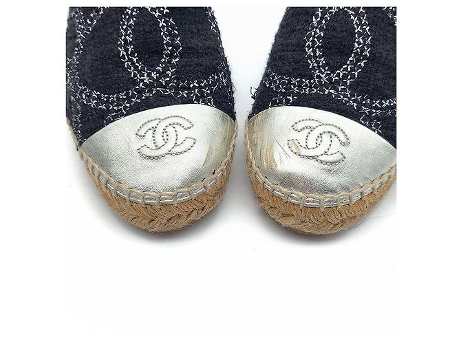 Chanel Sneakers Espadrille CC Tweed Multicolore - vista 3