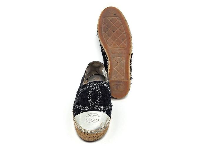 Chanel Sneakers Espadrille CC Tweed Multicolore - vista 5