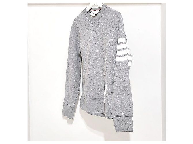 Thom Browne Sweatshirt Loopback Classique Argenté - vue 2