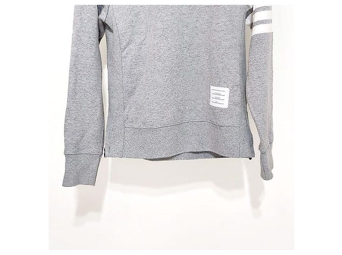 Thom Browne Sweatshirt Loopback Classique Argenté - vue 5