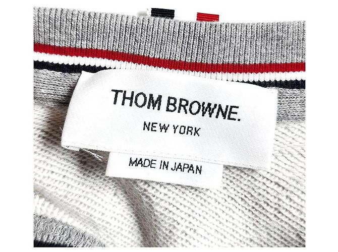 Thom Browne Sweatshirt Loopback Classique Argenté - vue 6