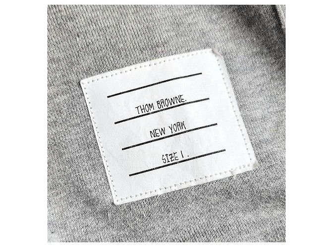 Thom Browne Sweatshirt Loopback Classique Argenté - vue 7