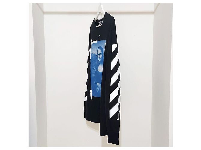 Off White Mona Lisa Freccia Maniche Lunghe Blu - vista 2