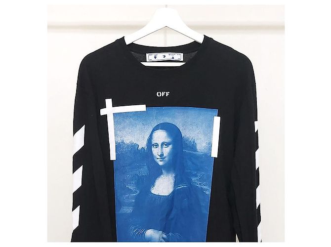 Off White Mona Lisa Freccia Maniche Lunghe Blu - vista 4