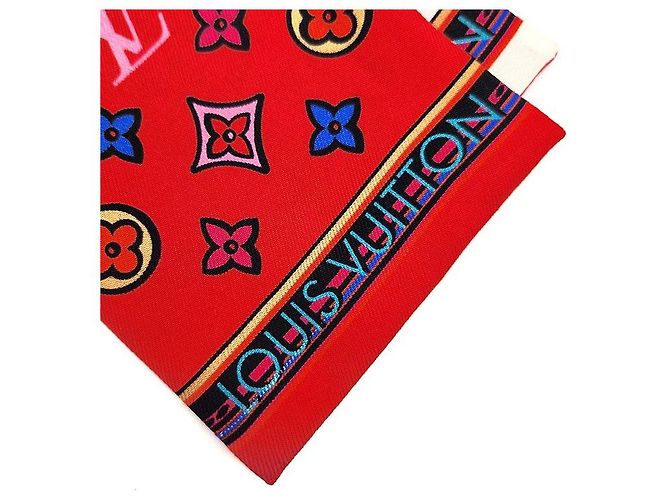 Louis Vuitton Bandana in seta Monogram Street Multicolore - vista 5