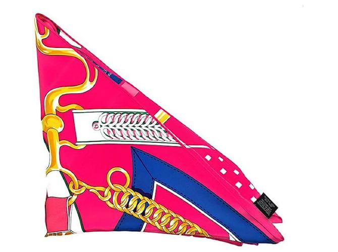 Hermès Bufanda de Seda Triangular Gigante Rosa - vista 2