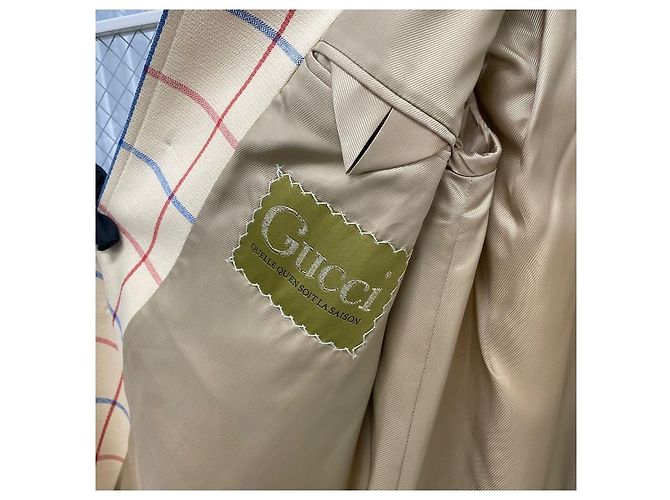 Gucci Baumwollmantel mit Fensterkaromuster Braun - Ansicht 5