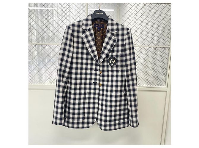 Louis Vuitton Preppy Blazerjacke Bishy Check Weiß - Ansicht 2