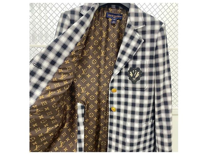 Louis Vuitton Preppy Blazerjacke Bishy Check Weiß - Ansicht 3