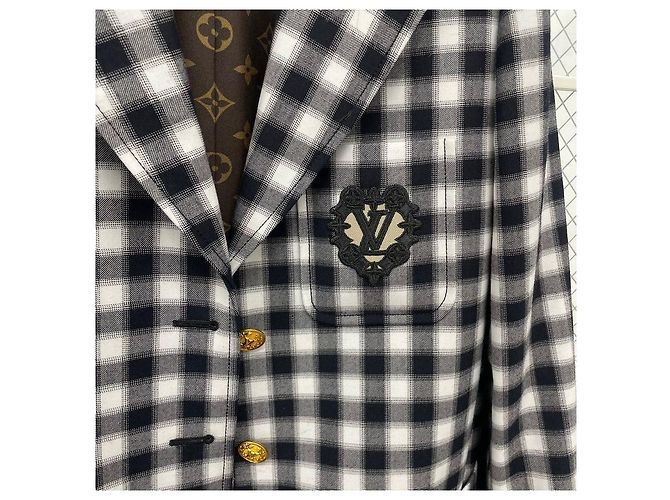 Louis Vuitton Preppy Blazerjacke Bishy Check Weiß - Ansicht 4