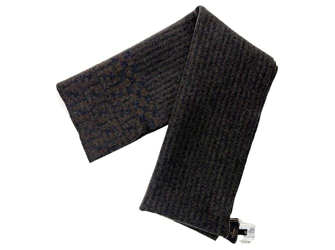 Fendi Sciarpa in lana con logo FF marrone - vista 2