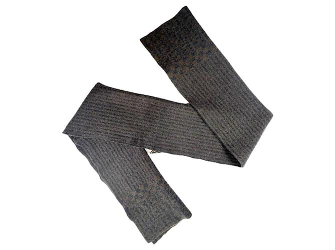 Fendi Sciarpa in lana con logo FF marrone - vista 4
