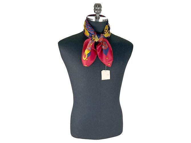 Hermès SEIDENSCHAL ROT NAVY BOUCLES UND GALON DES ZAREN Blau - Ansicht 2