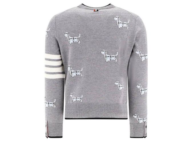 Thom Browne Pull à col rond en intarsia Marron - vue 5