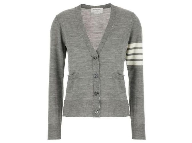 Thom Browne Lässiger Cardigan aus feiner Merinowolle Bar Braun - Ansicht 4