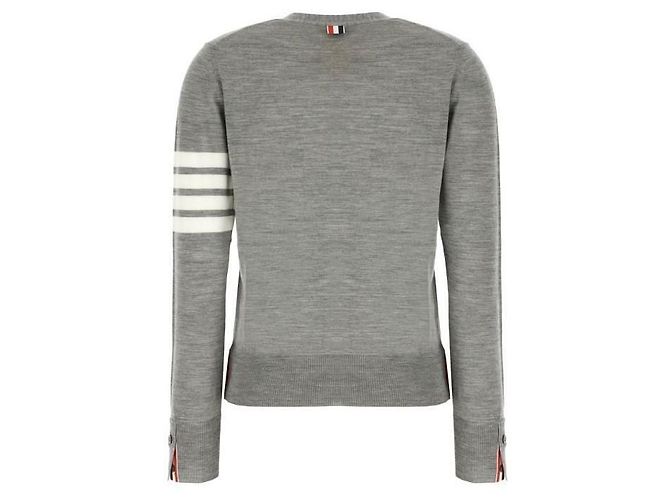 Thom Browne Lässiger Cardigan aus feiner Merinowolle Bar Braun - Ansicht 5