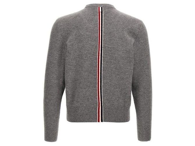 Thom Browne Suéter de gola redonda em lã merino Marrom - vista 5