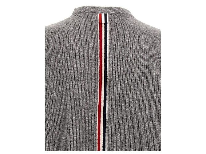 Thom Browne Suéter de gola redonda em lã merino Marrom - vista 7