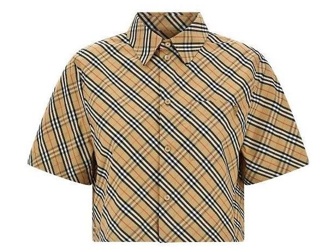 Burberry Camisa de algodón a cuadros corta de manga corta - vista 4