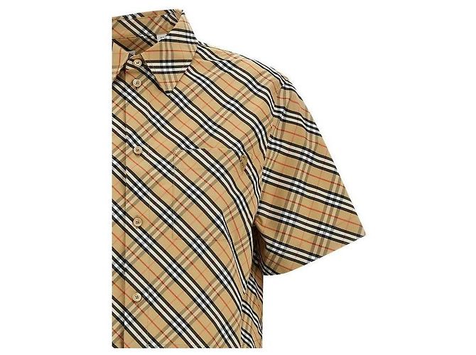 Burberry Camisa de algodón a cuadros corta de manga corta - vista 6