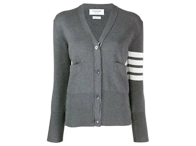 Thom Browne Streifen Milano Strickjacke Braun - Ansicht 4