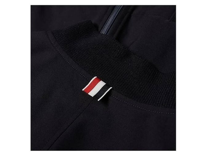Thom Browne Stripe Plain Weaving Wool Blouson Blue - view 6