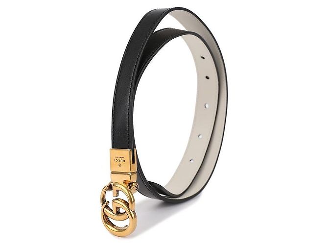 Gucci Reversibler schmaler Gürtel Weiß - Ansicht 4
