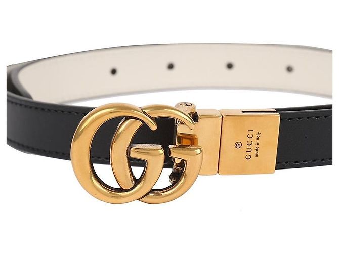 Gucci Reversibler schmaler Gürtel Weiß - Ansicht 8