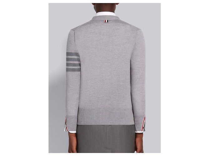 Thom Browne Streifen Sustainable Merinowoll-Cardigan - Ansicht 5
