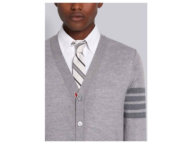 Thom Browne Streifen Sustainable Merinowoll-Cardigan - Ansicht 6