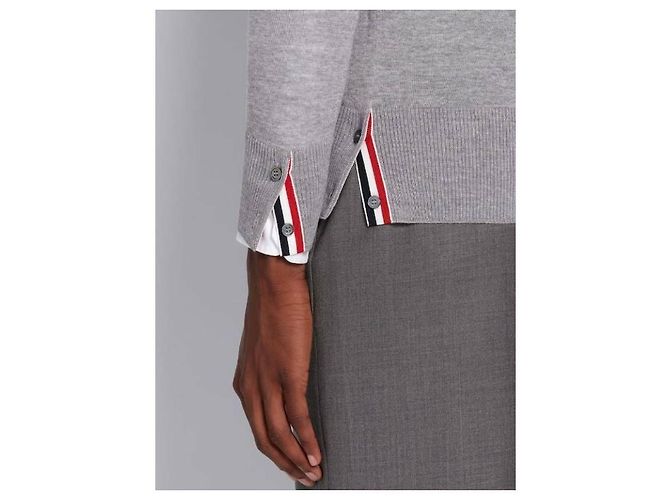 Thom Browne Streifen Sustainable Merinowoll-Cardigan - Ansicht 7