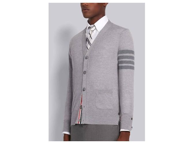 Thom Browne Streifen Sustainable Merinowoll-Cardigan - Ansicht 8