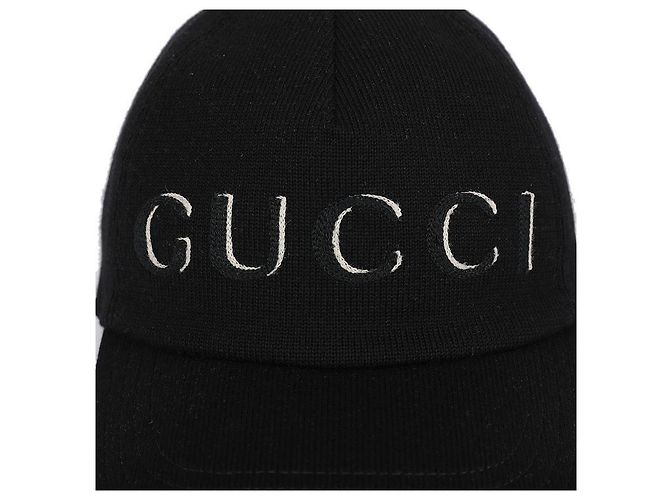 Gucci Men's Embroidered Wool Baseball Cap Black - view 7