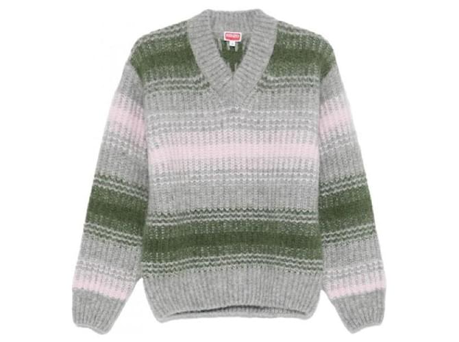 Kenzo Speed Streifen V-Ausschnitt Pullover Braun - Ansicht 4