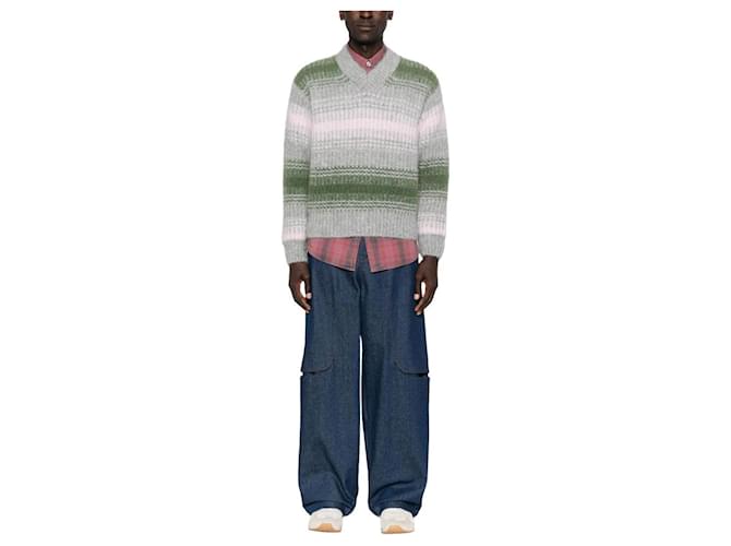 Kenzo Speed Streifen V-Ausschnitt Pullover Braun - Ansicht 5
