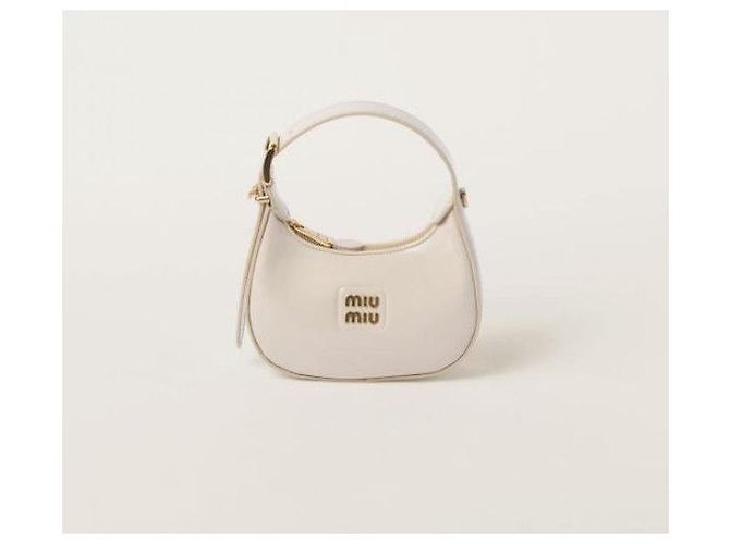 Miu Miu Borsa in tela e pelle Marrone - vista 4