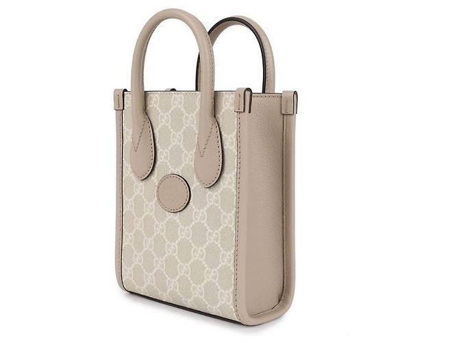 Gucci Bolsa mini tote feminina entrelaçada Marrom - vista 4